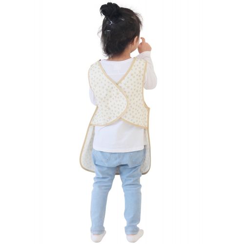  [아마존베스트]Plie Waterproof Kids Art Smocks 37 Colors (Age 1-8, S-XL Size), Begie Star (12-S)