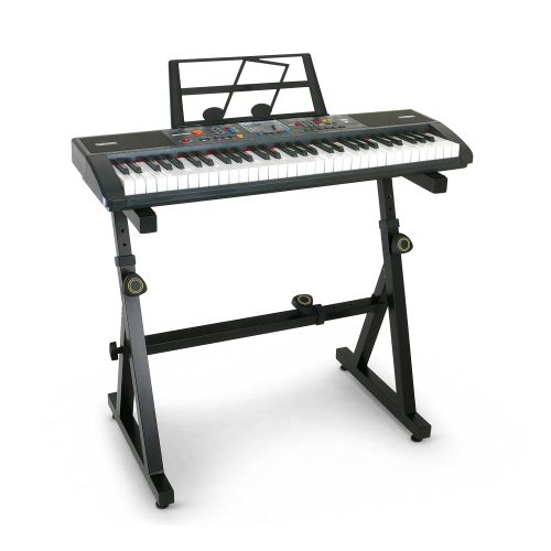  Plixio 61 Key Electronic Music Keyboard Piano and Adjustable Z Style Stand