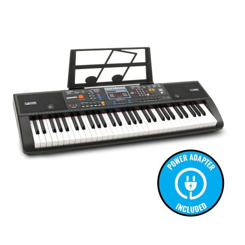  Plixio 61-Key Digital Electric Piano Keyboard & Sheet Music Stand - Portable Electronic Keyboard for Beginners (Kids & Adults)