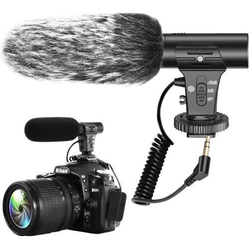 Ploture Camera Microphone, Video Microphone with Shock Mount Deadcat Windscreen for Sony, Nikon, Canon, Fuji, DSLRs, Camcorders, Photography Interview Shotgun Mic with 3.5mm Jack
