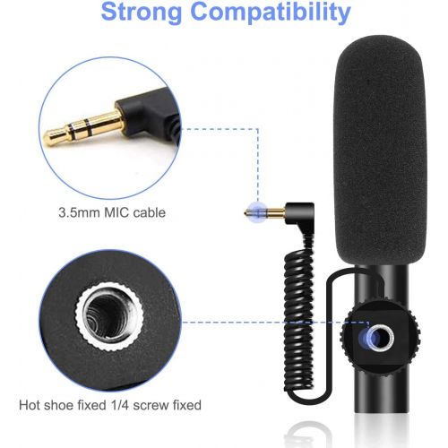  Ploture Camera Microphone, Video Microphone with Shock Mount Deadcat Windscreen for Sony, Nikon, Canon, Fuji, DSLRs, Camcorders, Photography Interview Shotgun Mic with 3.5mm Jack