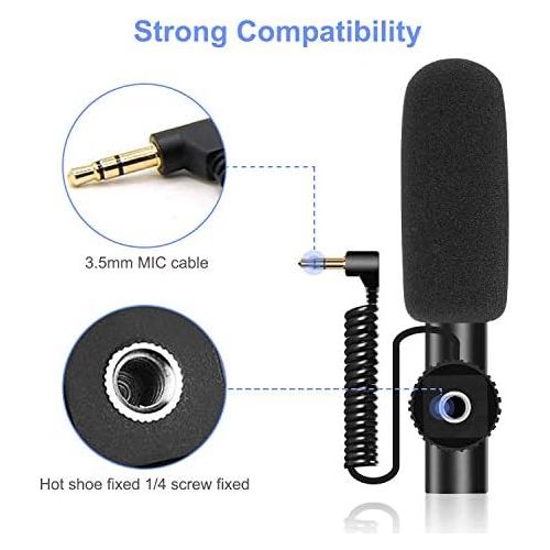  Ploture Camera Microphone, Video Microphone with Shock Mount Deadcat Windscreen for Sony, Nikon, Canon, Fuji, DSLRs, Camcorders, Photography Interview Shotgun Mic with 3.5mm Jack