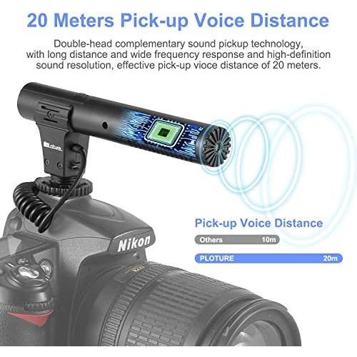  Ploture Camera Microphone, Video Microphone with Shock Mount Deadcat Windscreen for Sony, Nikon, Canon, Fuji, DSLRs, Camcorders, Photography Interview Shotgun Mic with 3.5mm Jack