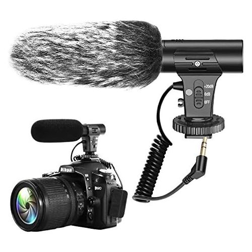  Ploture Camera Microphone, Video Microphone with Shock Mount Deadcat Windscreen for Sony, Nikon, Canon, Fuji, DSLRs, Camcorders, Photography Interview Shotgun Mic with 3.5mm Jack