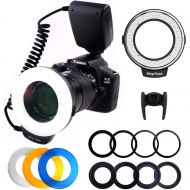 [아마존베스트]PLOTURE Flash Light with LCD Display Adapter Rings and Flash Diff-Users Works with Canon Nikon and Other DSLR Cameras