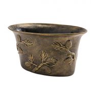 Plow & Hearth Pine Cone Cast Aluminum Firewood Bucket