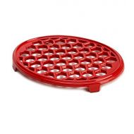 Plow & Hearth 10 1/2L x 7 1/2W Cast Iron Trivet, Red