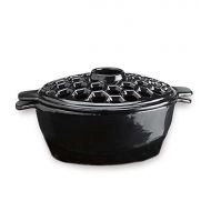 Plow & Hearth 1.5 Qt. Cast Iron Lattice Steamer, In Black, Quart