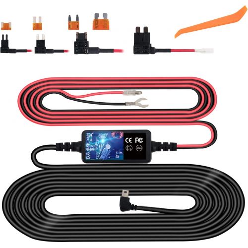  [아마존베스트]Dash Cam Hardwire Kit, Micro USB Hard Wire Kit for Dashcam, Plozoe 12V-30V to 5V Car Dash Camera Charger Power Cord, Gift 4 Fuse Tap Cable and Installation Tool（11.5ft）