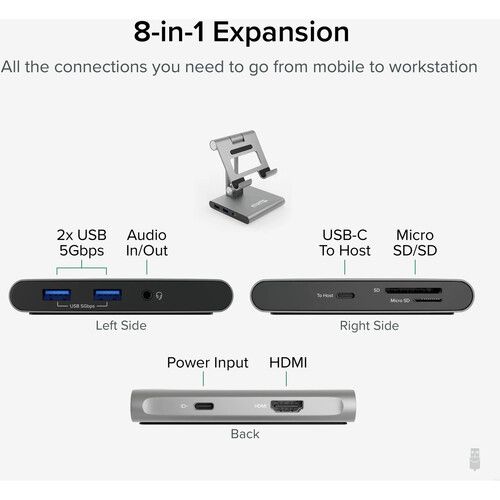  Plugable USB-C Docking Station with Phone/Tablet Stand