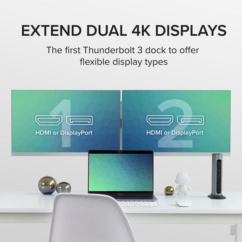  Plugable TBT3-UDZ 14-in-1 Thunderbolt 3 and USB Type-C Dual Display Dock with 96W Charging