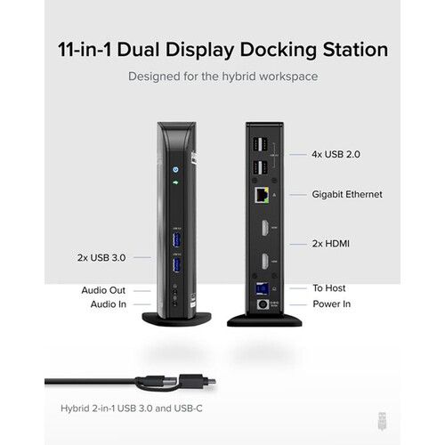  Plugable UD-3900C USB Type-C and USB 3.0 Dual HDMI Docking Station