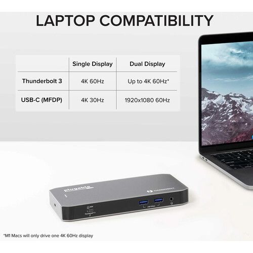  Plugable Thunderbolt 3 and USB-C Dual Display Docking Station