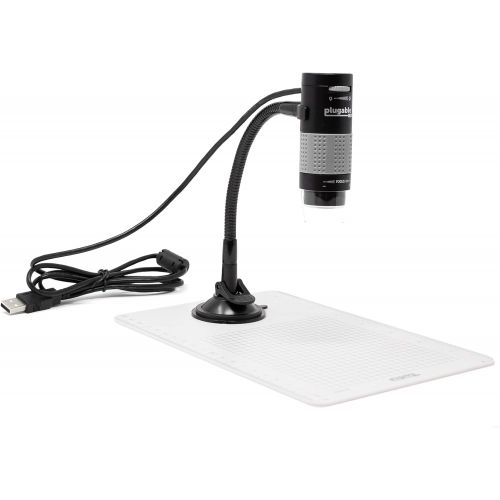  [아마존베스트]Plugable USB 2.0 Digital Microscope with Flexible Arm Observation Stand for Windows, Mac, Linux (2 MP, 250x Magnification).