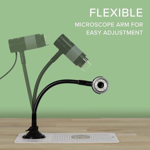  [아마존베스트]Plugable USB 2.0 Digital Microscope with Flexible Arm Observation Stand for Windows, Mac, Linux (2 MP, 250x Magnification).