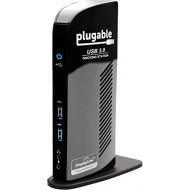 [아마존핫딜]Plugable USB Laptop Docking Station, USB 3.0 Universaler Dock fuer Windows (Dual Video HDMI, DVI und VGA, Gigabit Ethernet, Audio, 6 USB-Ports)