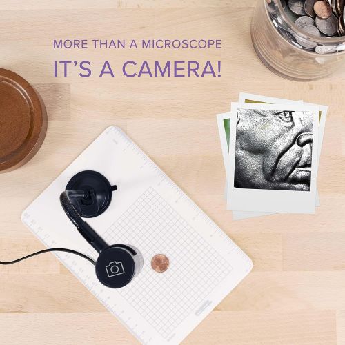  Plugable USB Digital Microscope with Flexible Arm Observation Stand Compatible With Windows, Mac, Linux (2MP, 250x Magnification)