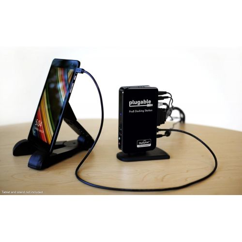  Plugable Pro8 Charging & USB Docking Station for Select Windows Tablets - Simultaneously Charges & Adds Extended Display Output, 3.5mm Audio InOut, 10100 Ethernet, and 4 2.0 USB