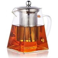 PluieSoleil Teekanne Glas Teebereiter mit Abnehmbare Edelstahl-Sieb 700 ml