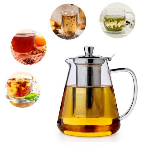  PluieSoleil Teekanne mit Filter Grosse Teekanne mit hitzebestandigem Edelstahl-Infuser Perfekt fuer Tee und Kaffee-750ml