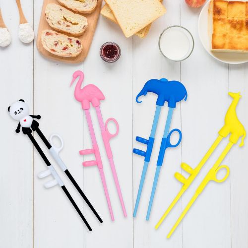  [아마존베스트]Plum Garden 4 pcs learning chopstick helper, Childrens Training Chopsticks, Animals Chopsticks for childrens beginners