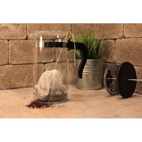  [아마존베스트]Plum Labs The Original French Press Brewing Bags - 50 Easy Fill Fine Mesh Disposable Coffee Filters For Your French Press Coffee Maker - Perfect for Mason Jar Cold Brew, Beer Hops, Tea, Spic