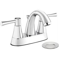 Plumb Pak Belanger NEO74CCP Two-Handle Centerset Bathroom Faucet with Drain Assembly, Polished Chrome