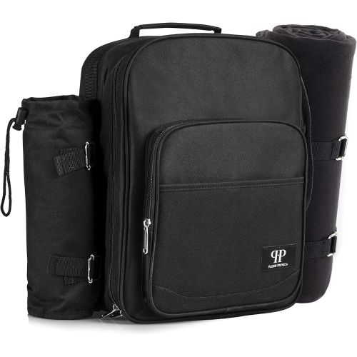  Plush Picnic - Picnic Backpacks (Four Person Black)