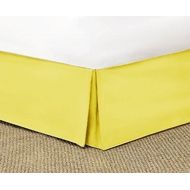 Luxury ! French Style Solid ! Tailored Bed Skirt with 18 Drop Length, Full Size ( Color : Yellow ) 400 Thread Count Egyptian Cotton By Plushy Linen !