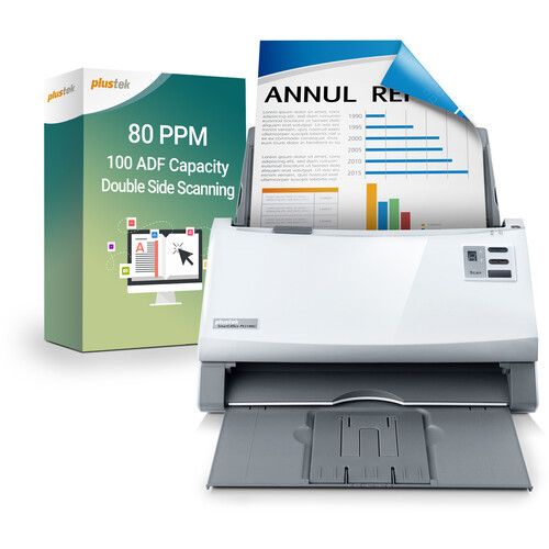  Plustek SmartOffice PS3180U 80ppm Duplex Color Document Scanner