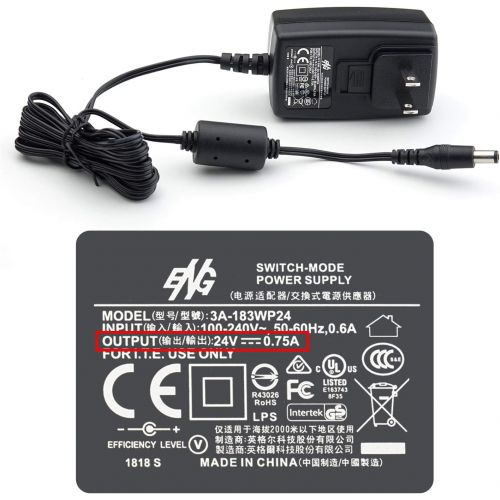  [아마존베스트]Plustek Power Adapter 24V 0.75A for Z300, PS186 PS188 PS286+ PS283 PS3060U, OpticBook 3800 3900 4800,AD480 D430, OpticSilm 1180 use