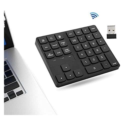  [아마존베스트]Plyisty Wireless Numeric Keypad, Ultra Slim Portable 10 Key USB Mini Keyboard 2.4G USB Numeric Keypad for Laptop Desktop PC Notebook