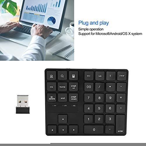  [아마존베스트]Plyisty Wireless Numeric Keypad, Ultra Slim Portable 10 Key USB Mini Keyboard 2.4G USB Numeric Keypad for Laptop Desktop PC Notebook