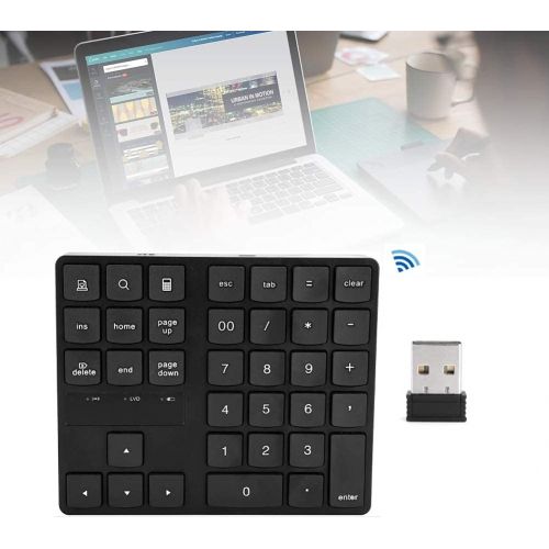  [아마존베스트]Plyisty Wireless Numeric Keypad, Ultra Slim Portable 10 Key USB Mini Keyboard 2.4G USB Numeric Keypad for Laptop Desktop PC Notebook