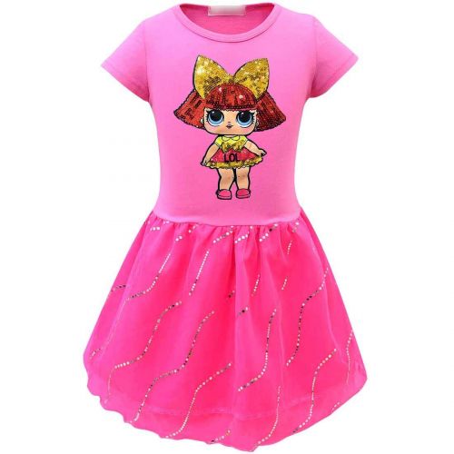  Pnfly Toddler Girls Surprise Mesh Double Pleated Skirt Princess Dress Cosplay Costumes Birthday Party Dress