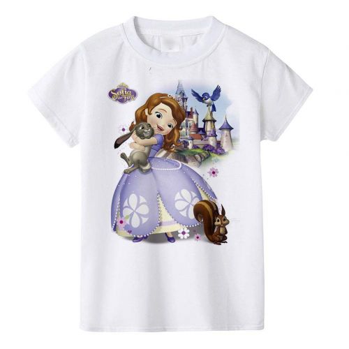  Pnfly Toddler Girls Princess Sofia Costume Dress up Cosplay Party Dress Cartoon Short Sleeve T-Shirt and Tutu Skirt Suit