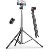 Pnitri 71'' Phone Tripod Stand, Extendable Reinforced Aluminum Phone Stand with Wireless Remote, Stable Cellphone Tripod Compatible with iPhone 15/14/13 Galaxy S23/S22 Huawei.