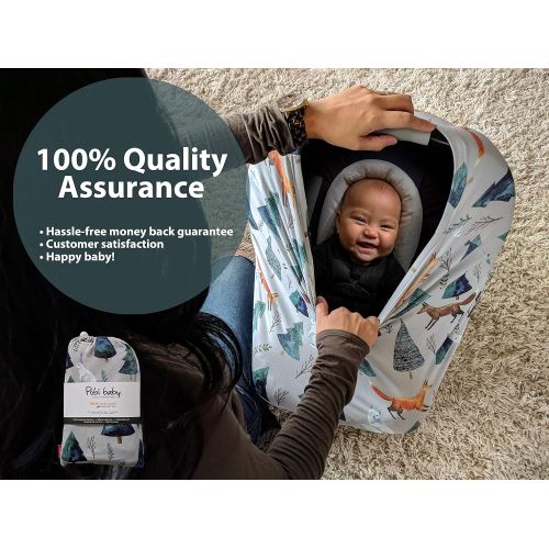  Premium Soft, Stretchy, and Spacious 4 in 1 Multi-Use Cover for Nursing, Baby Car Seat, Stroller, Scarf, and Shopping Cart - Best Gifts by Pobibaby (Magical)