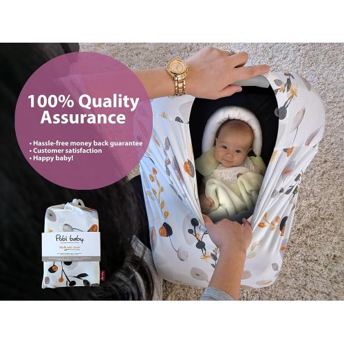  [아마존베스트]Pobibaby Premium Soft, Stretchy, and Spacious 4 in 1 Multi-Use Cover for Nursing, Baby Car Seat, Stroller, Scarf, and...