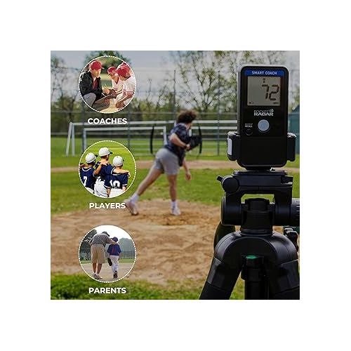  Pocket Radar Smart Coach Speed Gun for Baseball, Hockey, Softball - Accurate Pitching & Sports Speed Measurement, Portable Baseball Radar Gun Compatible with Pocket Radar App (iOS/Android)