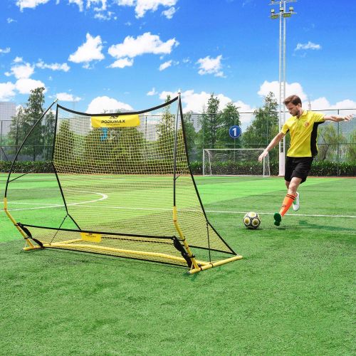  PodiuMax Upgraded Portable Soccer Trainer, 2 in 1 Soccer Rebounder Net to Improve Soccer Passing and Solo Skills, 6ft x 4.7ft