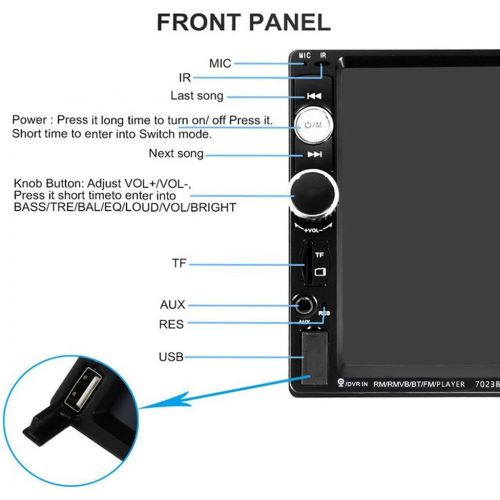  [아마존 핫딜] [아마존핫딜]Podofo Double Din Car Stereo/Audio/Radio, 7 Touchscreen Digital LCD Monitor, MP3/USB/SD AM/FM, Bluetooth, Wireless Remote Control, Rear View Camera， Steering Wheel Control