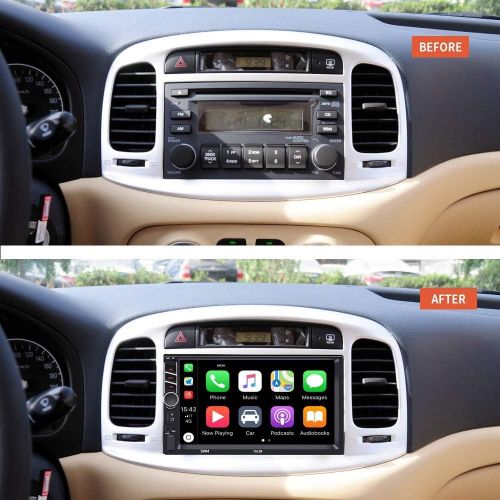  Podofo Double Din Car Stereo in-Dash Car Radio with Apple Carplay and Android Auto Bluetooth 7 Inch HD Touchscreen Auto Radio Support Mirror Link/FM/USB/TF/Aux-in/RCA/with Backup C