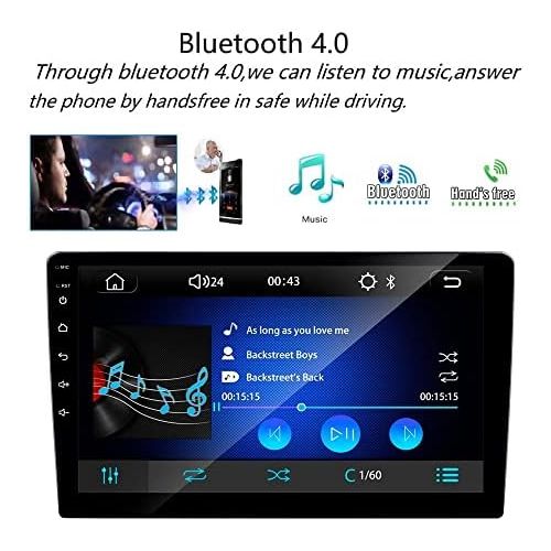  [아마존베스트]Podofo Car Radio Double Din Android Navigation Stereo 9 Inch HD Touch Screen in Dash Car Radio with Bluetooth GPS WiFi FM Radio Support Mirror Connection, Steering Wheel Control, Rear Vie