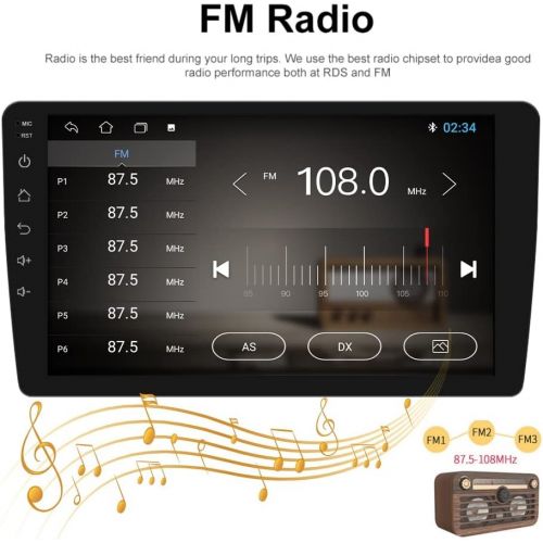  [아마존베스트]Podofo Car Radio Double Din Android Navigation Stereo 9 Inch HD Touch Screen in Dash Car Radio with Bluetooth GPS WiFi FM Radio Support Mirror Connection, Steering Wheel Control, Rear Vie