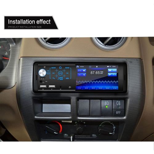  [아마존베스트]-Service-Informationen Bluetooth Car Radio, 1 Din Car Radio with 4.3 Inch HD Touch Screen, Car Radio Support for Cars FM/Mirror Connection/USB/TF Card/Aux-In/SWC/Reversing Camera/7 Colour Backlight