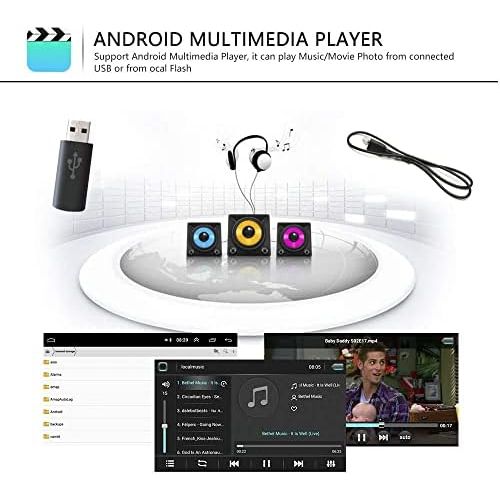  Podofo 9 Inch Android Car Radio for VW, Double DIN Car Radio, Bluetooth, GPS, Car Radio Player for VW, Seat, Passat, Golf, Skoda, Supports WiFi, Mirror Link, FM Radio, Double USB +