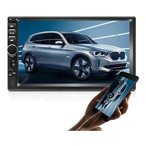  Podofo Doppel Din Autoradio GPS Navigation,Autoradio Bluetooth 7 Zoll Quad Core Android 8.1 Touchscreen im Dash Navigation Autoradio Video Player mit GPS WiFi Mirror Link Backup Kamera