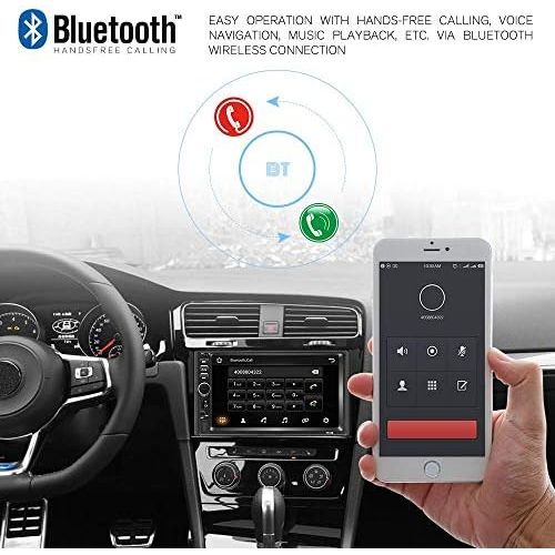  Podofo Doppel Din Autoradio GPS Navigation,Autoradio Bluetooth 7 Zoll Quad Core Android 8.1 Touchscreen im Dash Navigation Autoradio Video Player mit GPS WiFi Mirror Link Backup Kamera