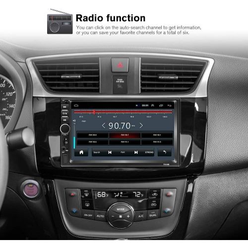  Podofo Doppel Din Autoradio GPS Navigation,Autoradio Bluetooth 7 Zoll Quad Core Android 8.1 Touchscreen im Dash Navigation Autoradio Video Player mit GPS WiFi Mirror Link Backup Kamera